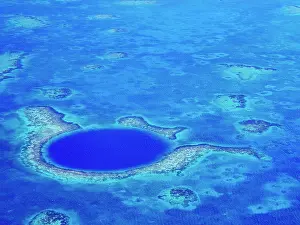 Nautical Prints: The Great Blue Hole, Lighthouse Reef, aerial view, Belize District, Belize