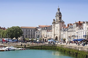 Charente Maritime Prints: The Great Clock Tower by the harbour, La Rochelle, Charente-Maritime, France, Europe