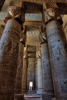 Dendera Prints: The Great Columns, Vestibule, Temple of Hathor, Dendera, Qena, Egypt, North Africa, Africa