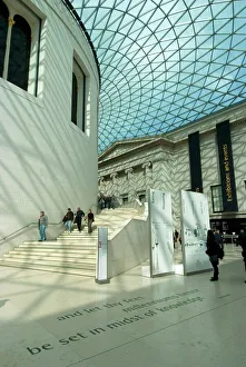 Text Prints: Great Court, the British Museum, London, England, United Kingdom, Europe