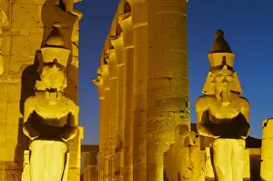 Colossal Prints: Great Court of Ramesses II and colossal statues of Ramesses II