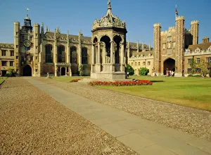 College Prints: The Great Court, Trinity College, Cambridge, England