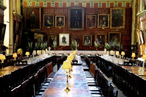 College Prints: Great Hall (dining room) at Christ Church College, Oxford University, Oxford