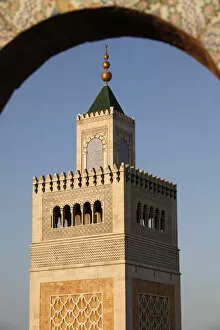 Images Dated 27th December 2011: Great Mosque (Ezzitouna Mosque) minaret, Tunis, Tunisia, North Africa, Africa
