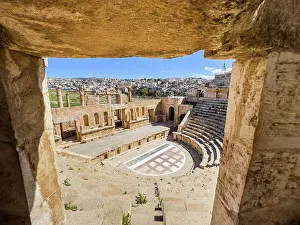 The great North Theater in the ancient city of Jerash, believed to be founded in 331 BC by Alexander the Great, Jerash, Jordan, Middle East