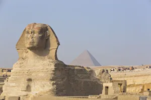 Deserts Prints: The Great Sphinx of Giza, Pyramid of Mycerinus in the background