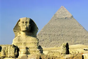 Great Sphinx Prints: Great Sphinx and Pyramid of Khafre