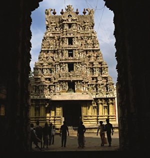 Tamil Nadu Prints: The Great Temple, Madurai, Tamil Nadu state, India, Asia