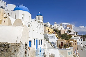 Traditionally Greek Gallery: Greek Orthodox Church in Oia village, Santorini Island, Cyclades, Greek Islands, Greece, Europe