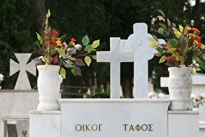 Grave Yard Prints: Greek Orthodox graveyard, Thessaloniki, Macedonia, Greece, Europe
