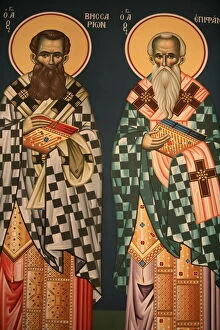 Images Dated 19th April 2006: Greek Orthodox icon depicting Saint Vissarion and Saint Epiphanos, Thessaloniki