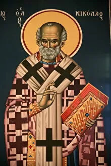 Images Dated 19th April 2006: Greek Orthodox icon depicting St. Nicholas, Thessaloniki, Macedonia, Greece, Europe