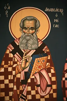 Images Dated 19th April 2006: Greek Orthodox icon depicting St. Athanasos the Great, Thessaloniki, Macedonia, Greece