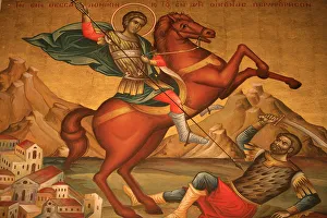 Images Dated 19th April 2006: Greek Orthodox icon depicting St. Dimitrios, Thessaloniki, Macedonia, Greece, Europe