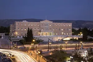 Syntagma Square Prints: The Greek Parliament building, Syntagma (Constitution) Square, Athens, Greece, Europe