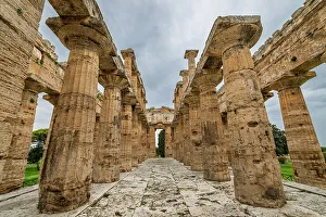 Greco Roman Prints: The Greek temples of Paestum, UNESCO World Heritage Site, Campania, Italy, Europe