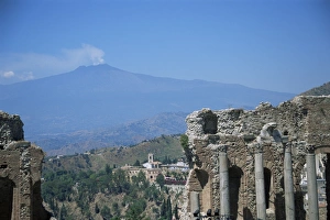 Mount Etna Prints: Greek theatre and Mount Etna