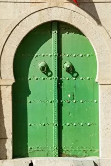 Green door, La Goulette, Tunisia, North Africa, Africa