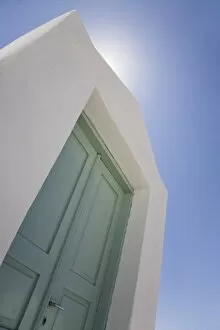 Green door, Oia, Santorini, Cyclades, Greek Islands, Greece, Europe
