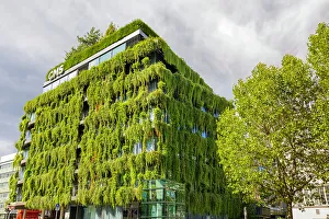 Stuttgart Prints: Green Facade, Calwer Passage, trees, Stuttgart, Baden-Wurttemberg state, Germany, Europe