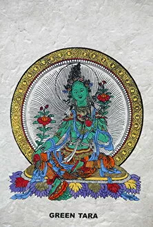 Images Dated 24th July 2007: Green Tara, Buddhist symbol of prosperity, Kopan monastery, Bhaktapur, Nepal, Asia