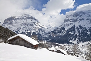 Grindelwald and the Wetterhorn mountain, Jungfrau region, Bernese Oberland