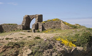 Jersey Prints: Grosnez Castle ruin, St. Ouen, Jersey, Channel Islands, United Kingdom, Europe