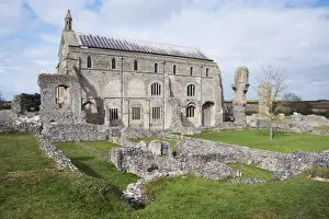 Remains Prints: The grounds of the ruined Benedictine Priory of Binham Abbey founded in the 11th century