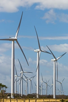 Wind Power Prints: A group of 30 wind turbines by Lake Nicaragua