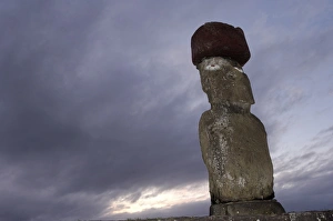 One of the group of moai at Ahu Tahai, near Hanga Roa, Easter Island, UNESCO World Heritage Site