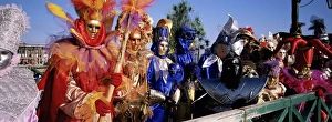 Celebrate Prints: Group of people in masks and costume