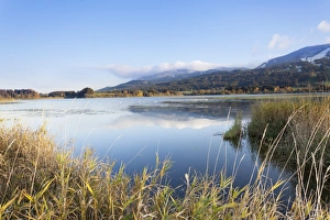 Bayern Prints: Gruntensee in autumn, Ostallgau, Allgau, Allgau Alps, Bavaria, Germany, Europe