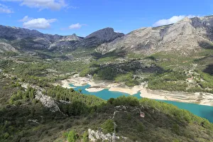 Mountain Pass Prints: Guadalest Reservoir lake, Embassament de Guadalest