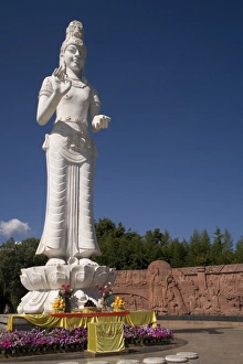 Religious Offering Prints: Guanyin Goddess of Mercy, Nanzhao Customs Island, Erhai Lake, Dali, Yunnan, China, Asia