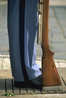 Soldiers Prints: Detail of guard at entrance to Prague Castle, Prague, Czech Republic, Europe