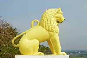 Strength Prints: One of four guardian lions, Dhauligiri Shanti Stupa (Dhauli Peace Pagoda)