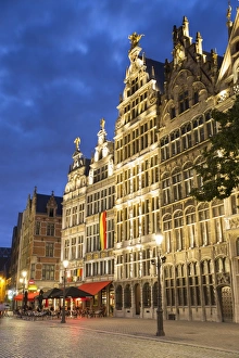 Main Market Square Prints: Guild houses in Main Market Square, Antwerp, Flanders, Belgium, Europe