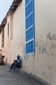 Head Piece Prints: Guitar player, Santiago de Cuba, Cuba, West Indies, Central America