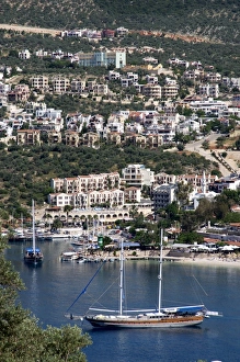 Gulet anchored at Kalkan, a popular tourist resort, Antalya Province, Anatolia