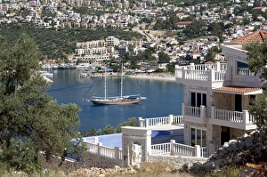 Vessel Prints: Gulet anchored at Kalkan, a popular tourist resort, Antalya Province, Anatolia