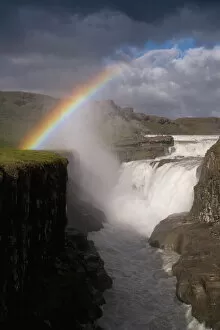 Gullfoss, Icelands most famous waterfall tumbles 32m