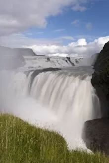 Images Dated 15th September 2006: Gullfoss, Icelands most famous waterfall tumbles 32m