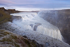 Images Dated 2nd October 2008: Gullfoss Waterfall (Golden Waterfall) in winter, Golden Circle tourism trail