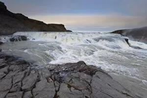 Images Dated 2nd October 2008: Gullfoss Waterfall (Golden Waterfall) in winter, Golden Circle tourism trail