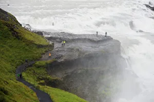 Waterfall Prints: Gullfoss waterfall on the River Hvita, Iceland, Polar Regions