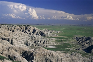 Badlands Prints: Gullies eroded into the Pierre shales below Loop Road