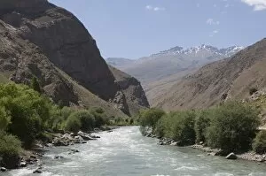 Gunt River flowing through Shokh Dara Valley, Tajikistan, Central Asia