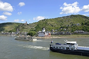 Rhine Valley Prints: Gutenfels Castle, Pfalzgrafenstein Castle, Kaub, Rhine Valley, Rhineland-Palatinate