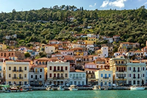 Facades Prints: Gythio, colorful houses in the south of Greece, Peloponnese, Greece