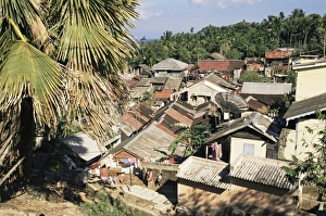 Satellite Dish Prints: Haddo village by the harbour for Port Blair, Andaman Islands, Indian Ocean, India, Asia